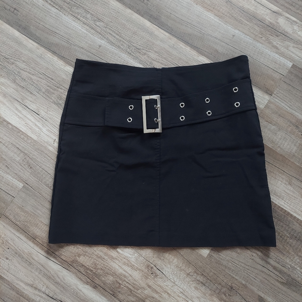 Y2K Vintage Black Belted Mini Skirt Small Medium